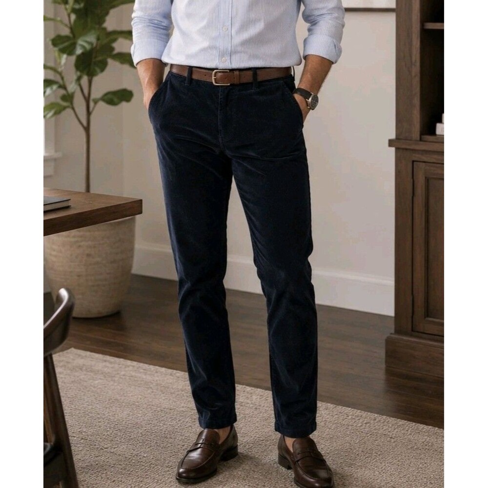 Banana Republic Navy Corduroy Aiden Pants Straight 30x30 Stretch Cotton Classic